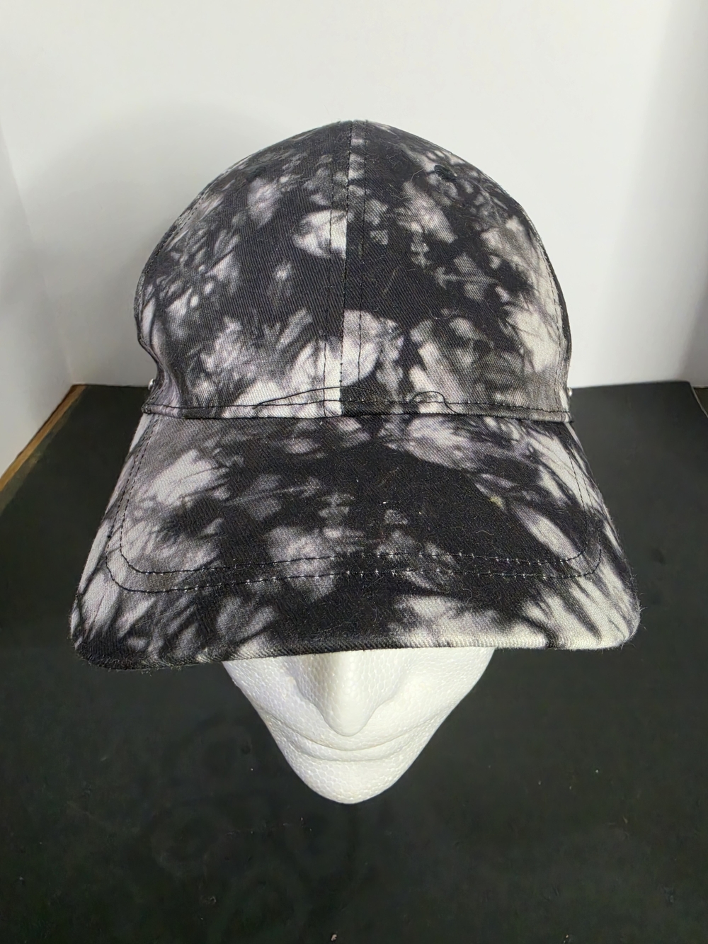 Black & White Tie-Dye Baseball Cap